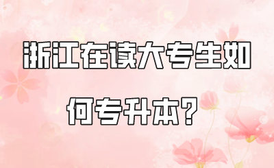 浙江在读大专生如何专升本?