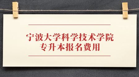 宁波大学科学技术学院专升本报名费用