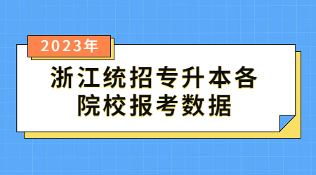 浙江统招专升本各院校报考数据
