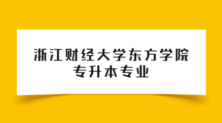 浙江财经大学东方学院专升本