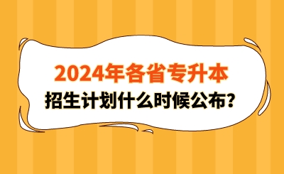 2024年各省专升本招生计划什么时候公布?